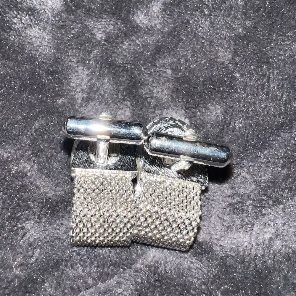 Vintage Volcano Faceted Crystal Mesh Men’s Cufflinks